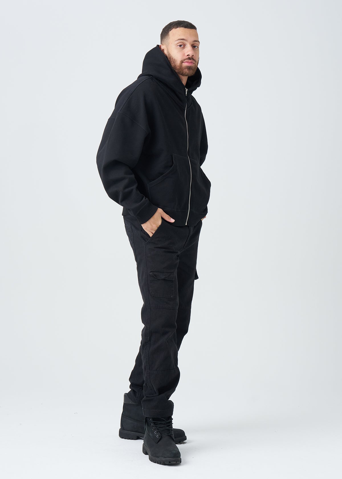 14 OZ Oversized Boxy Cropped Heavyweight Full-Zip Sweatshirt