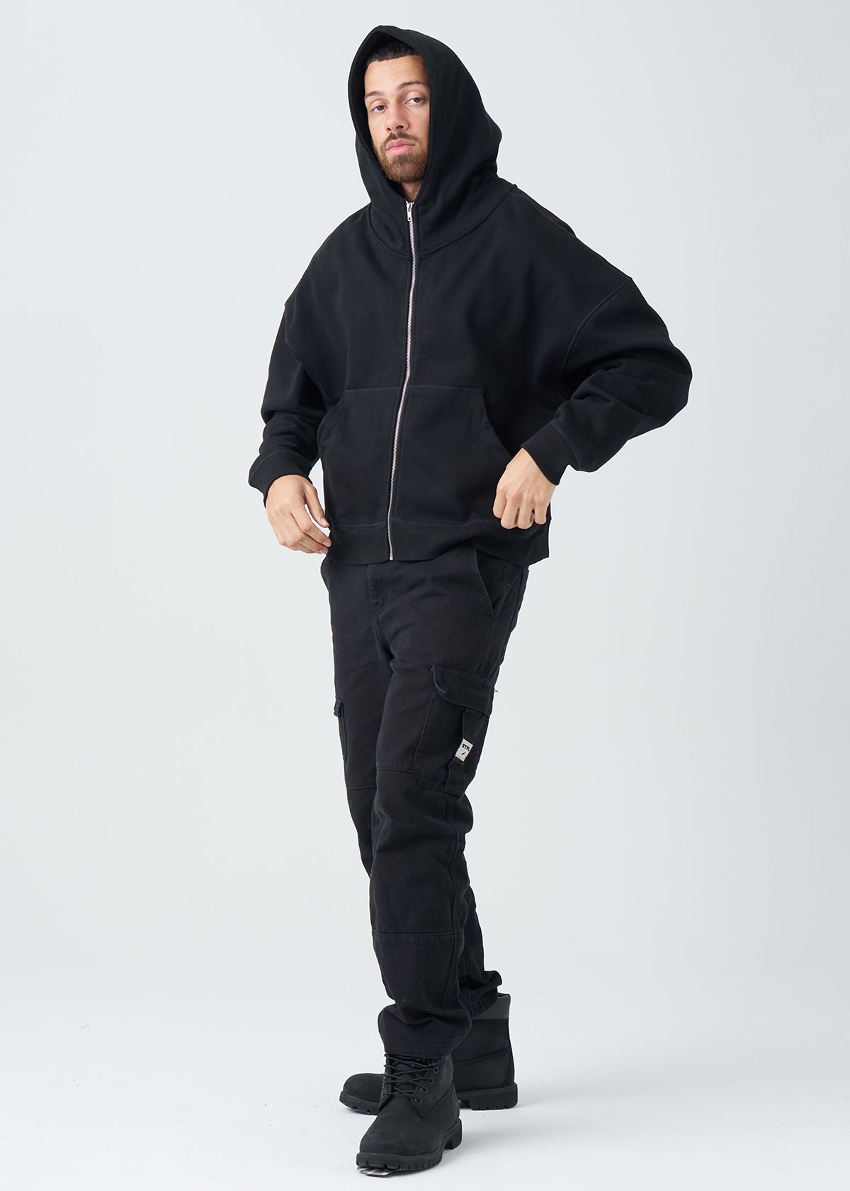14 OZ Oversized Boxy Cropped Heavyweight Full-Zip Sweatshirt