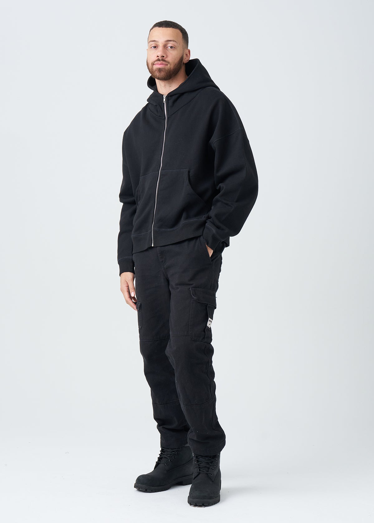 14 OZ Oversized Boxy Cropped Heavyweight Full-Zip Sweatshirt