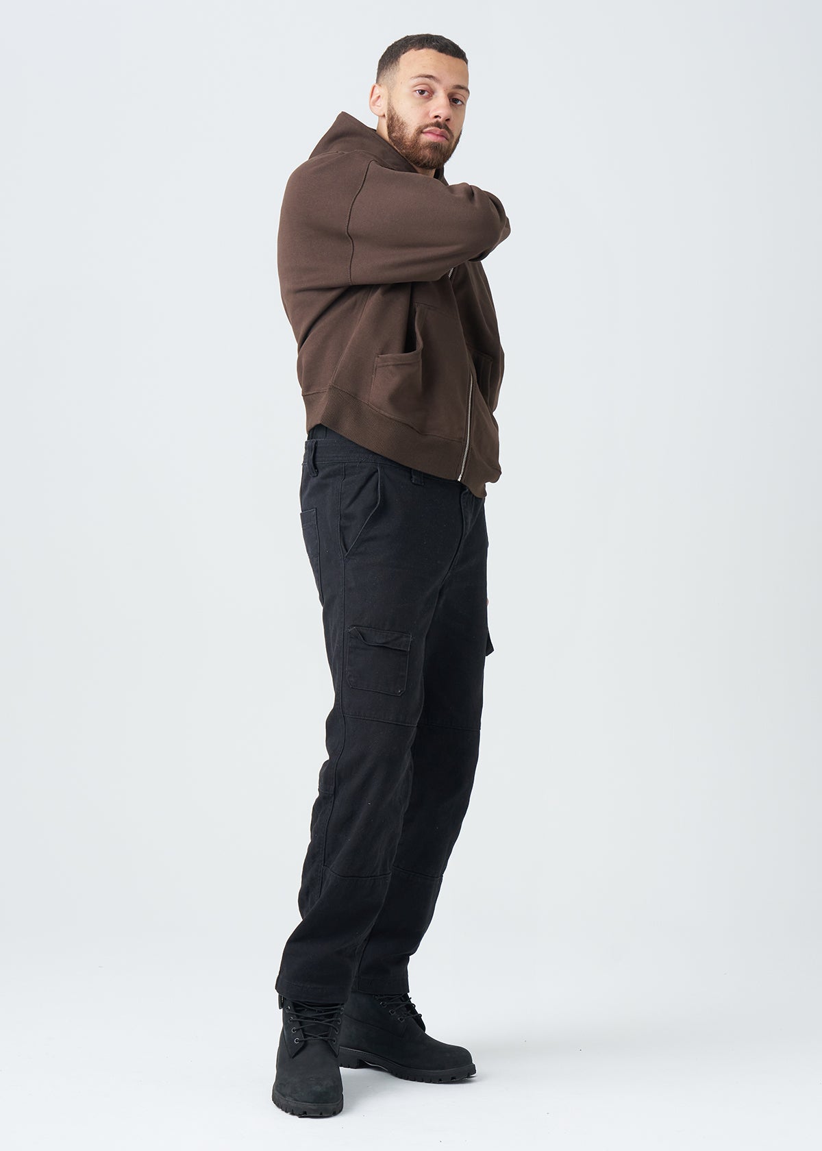 14 OZ Oversized Boxy Cropped Heavyweight Full-Zip Sweatshirt