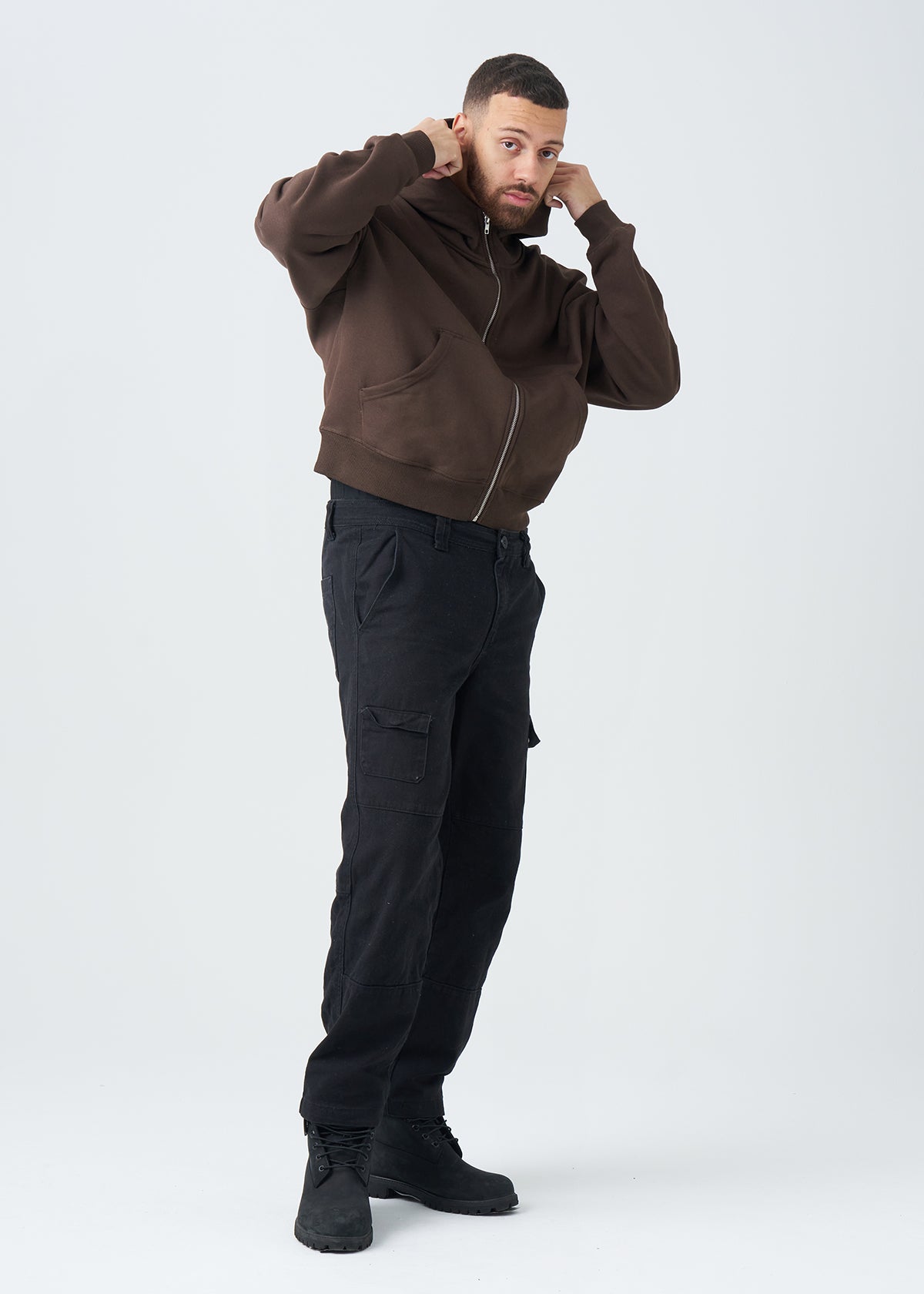 14 OZ Oversized Boxy Cropped Heavyweight Full-Zip Sweatshirt