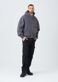 14 OZ Oversized Boxy Cropped Heavyweight Full-Zip Sweatshirt