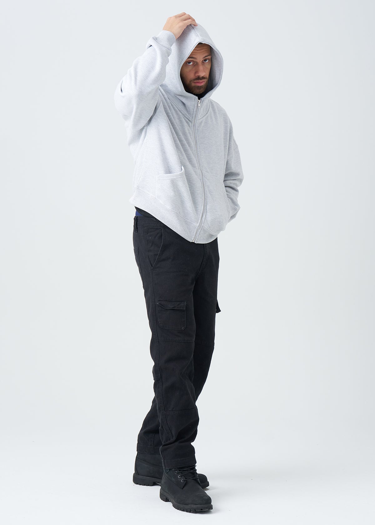 14 OZ Oversized Boxy Cropped Heavyweight Full-Zip Sweatshirt