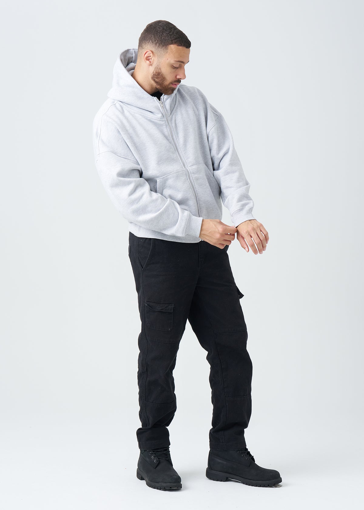 14 OZ Oversized Boxy Cropped Heavyweight Full-Zip Sweatshirt