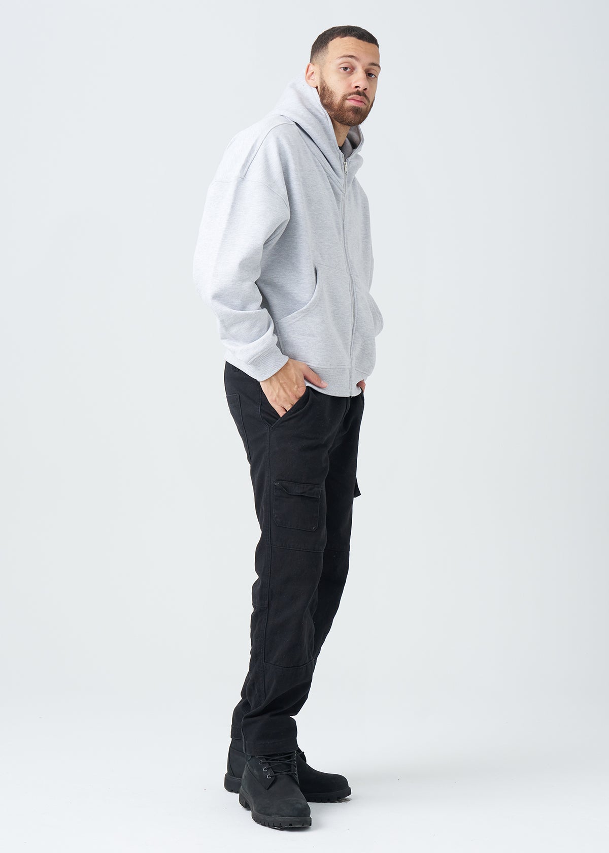 14 OZ Oversized Boxy Cropped Heavyweight Full-Zip Sweatshirt