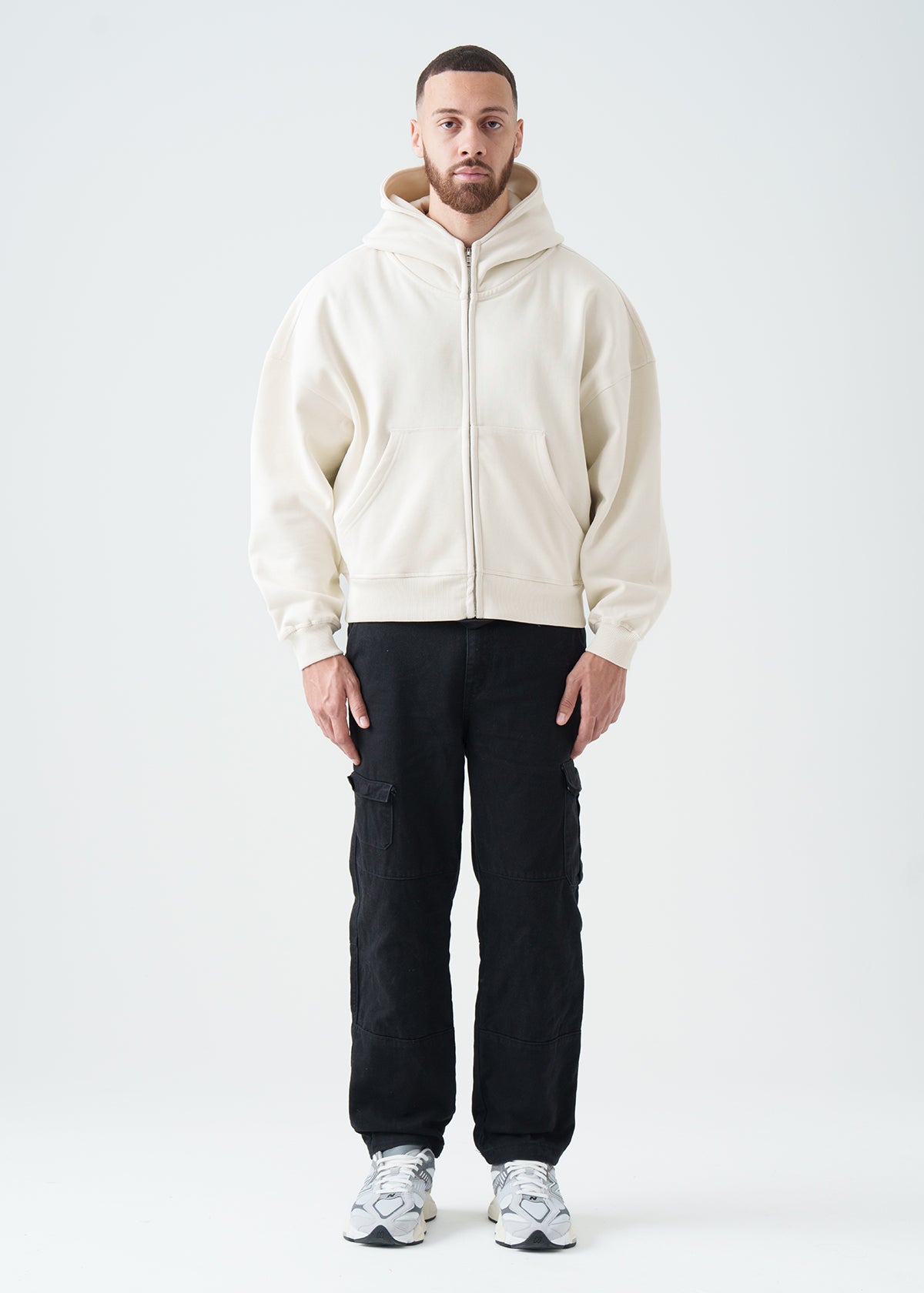14 OZ Oversized Boxy Cropped Heavyweight Full-Zip Sweatshirt
