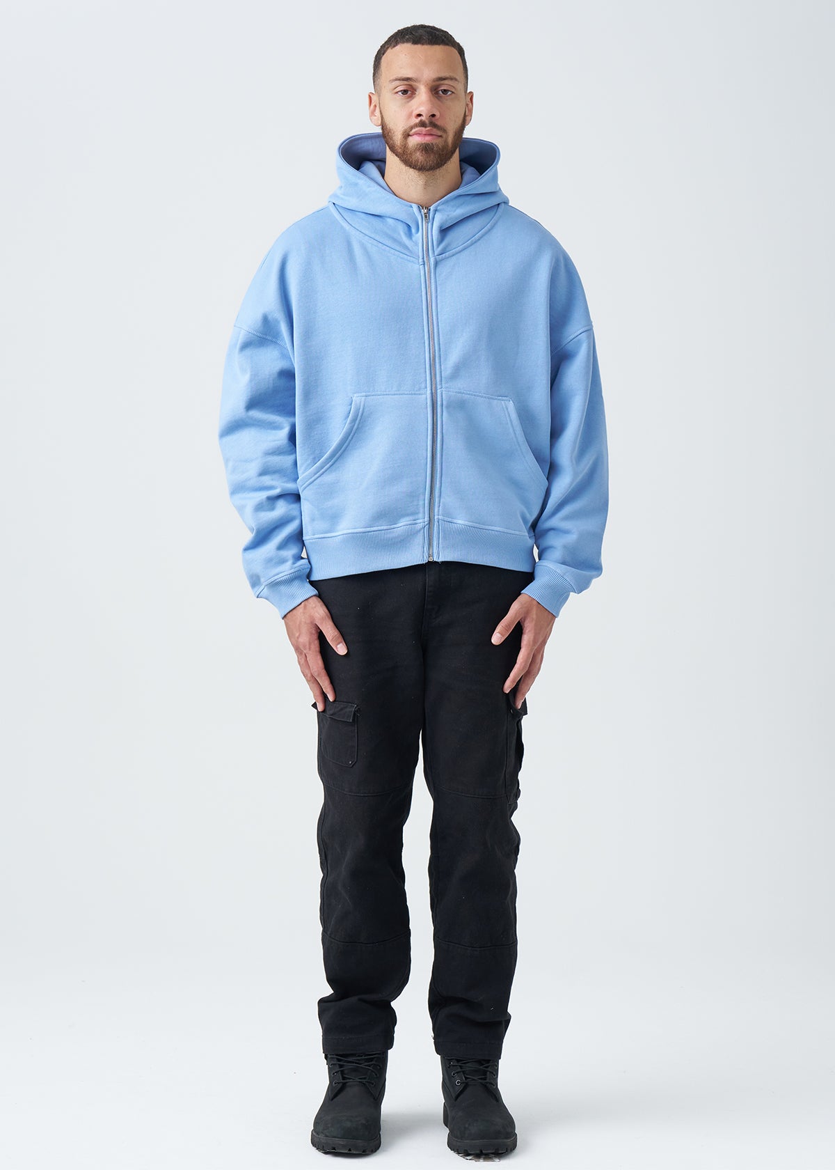 14 OZ Oversized Boxy Cropped Heavyweight Full-Zip Sweatshirt