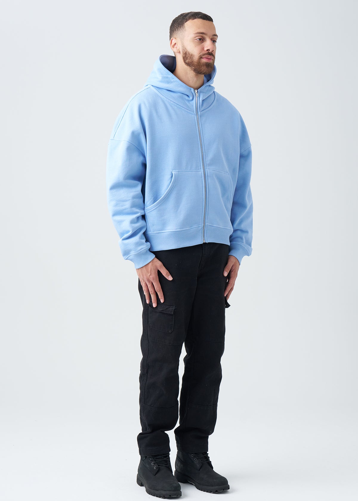 14 OZ Oversized Boxy Cropped Heavyweight Full-Zip Sweatshirt