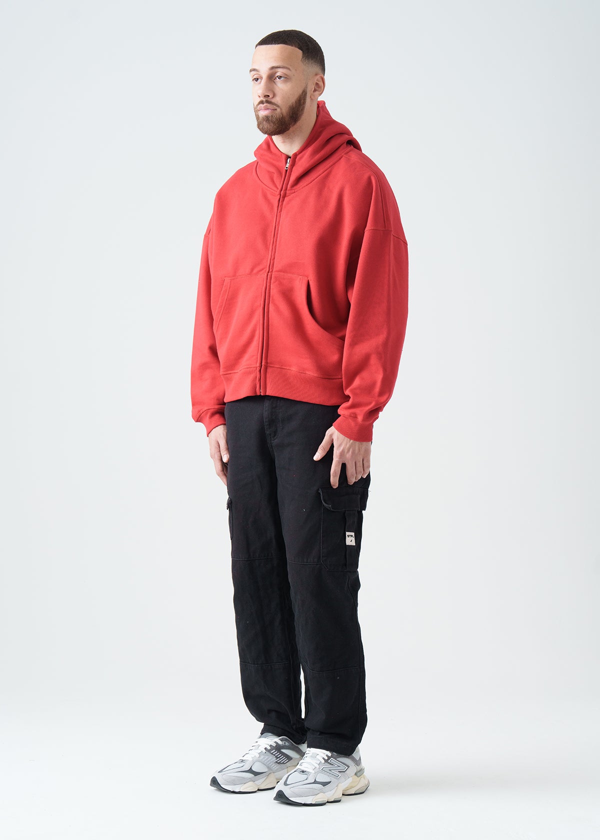 14 OZ Oversized Boxy Cropped Heavyweight Full-Zip Sweatshirt