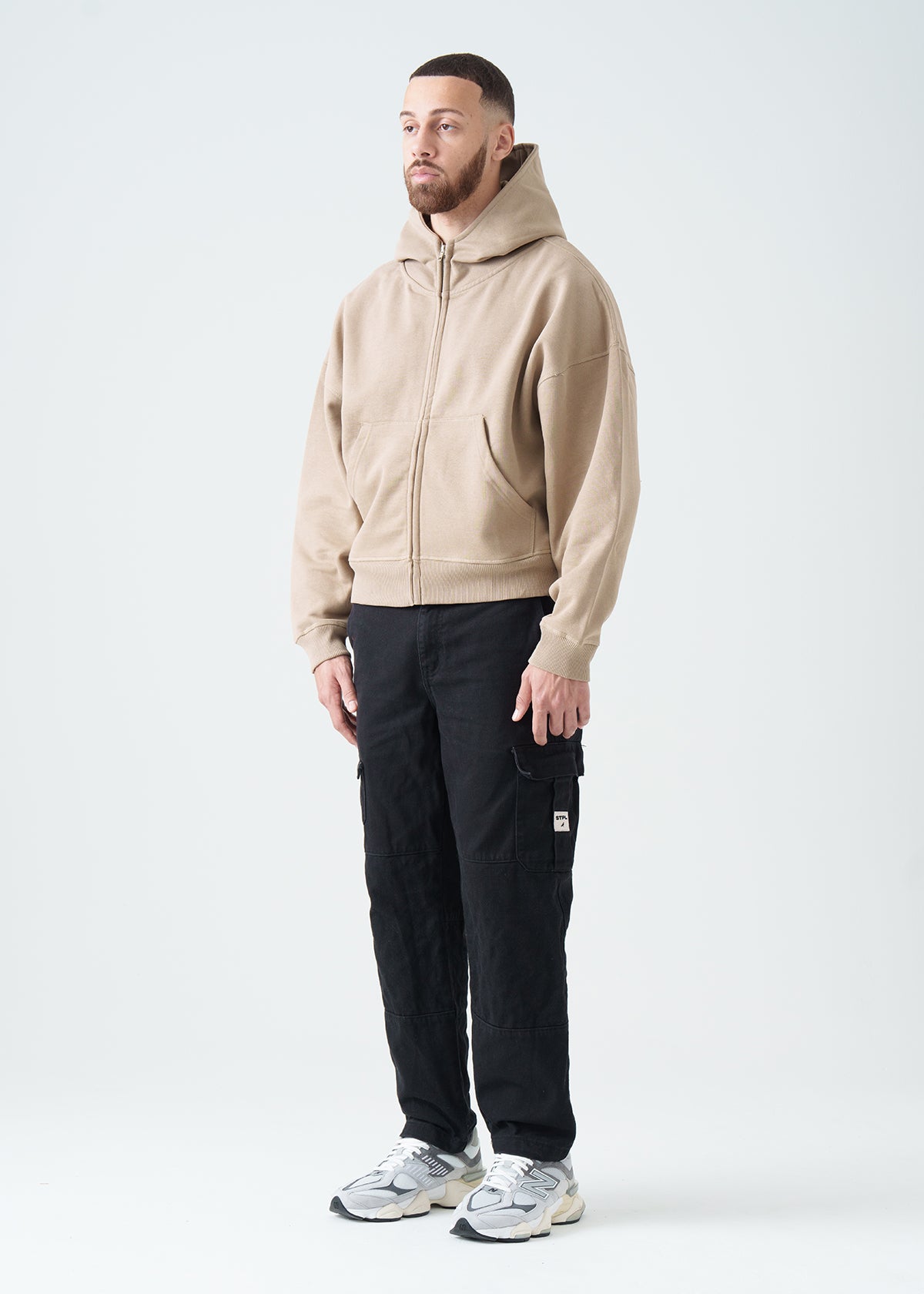 14 OZ Oversized Boxy Cropped Heavyweight Full-Zip Sweatshirt