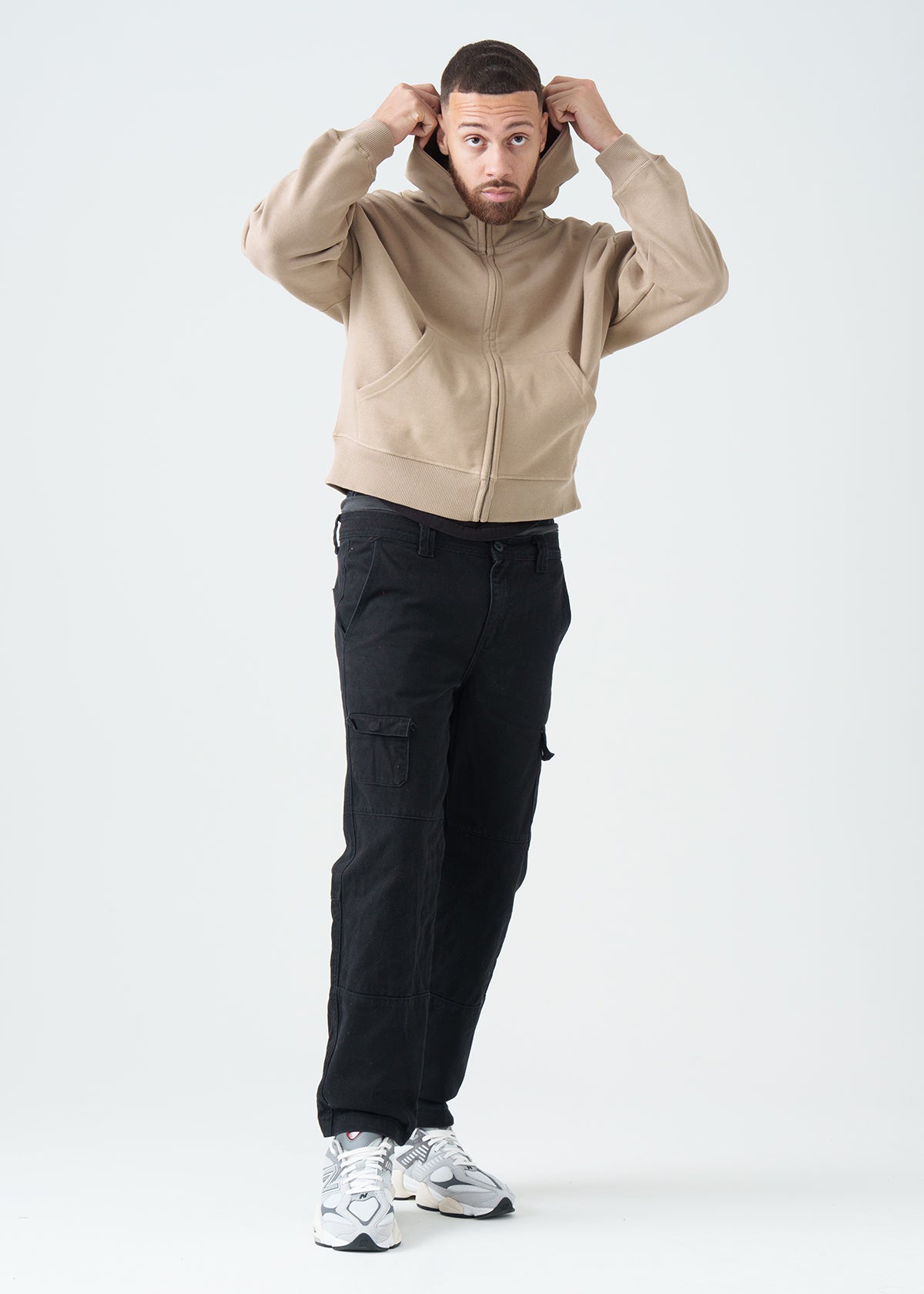 14 OZ Oversized Boxy Cropped Heavyweight Full-Zip Sweatshirt