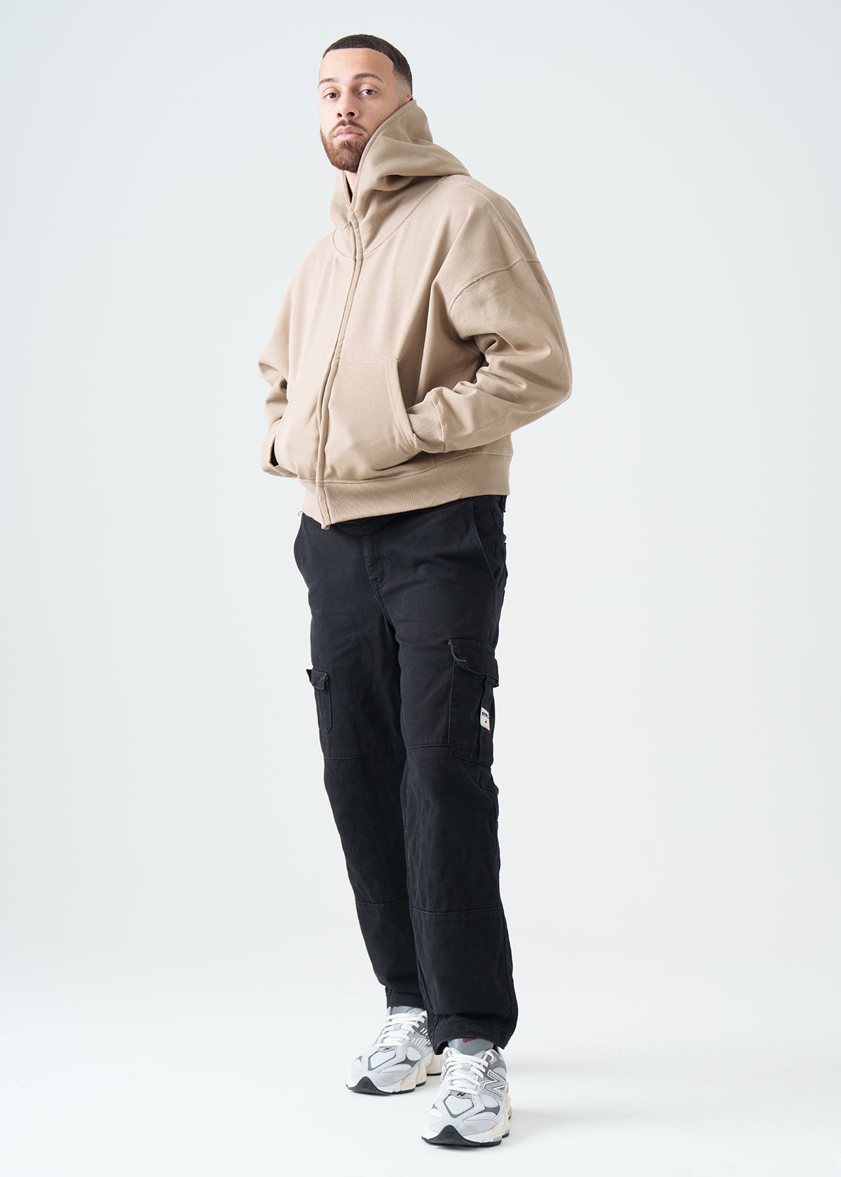 14 OZ Oversized Boxy Cropped Heavyweight Full-Zip Sweatshirt
