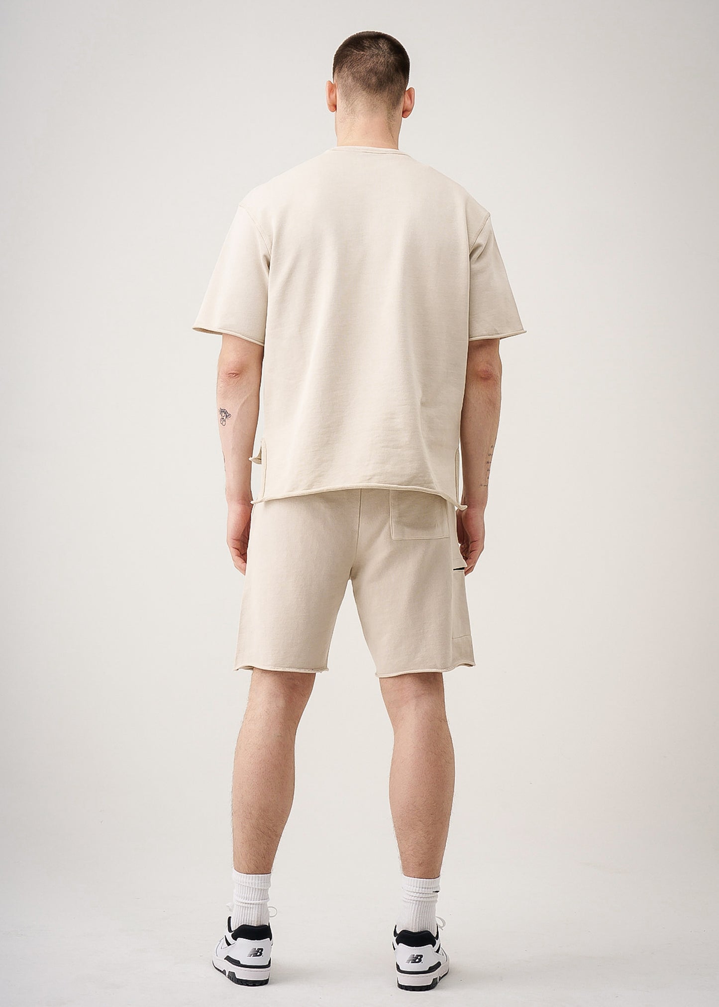 11 OZ French Terry Garment Dye Raw Edge Short Set