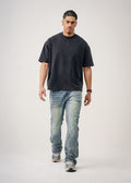 10 OZ Oversized Garment Dye French Terry Distressed T-Shirt