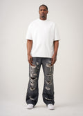 10 OZ Oversized Garment Dye French Terry Distressed T-Shirt