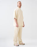 7.5 OZ Peached French Terry Mock Neck Oversized Boxy Tee and Oversized Open Leg Sweatpants