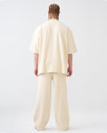 7.5 OZ Peached French Terry Mock Neck Oversized Boxy Tee and Oversized Open Leg Sweatpants