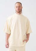 7.5 OZ Mock Neck Peached French Terry Oversized Boxy T-Shirt