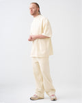 7.5 OZ Peached French Terry Mock Neck Oversized Boxy Tee and Oversized Open Leg Sweatpants