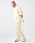 7.5 OZ Peached French Terry Mock Neck Oversized Boxy Tee and Oversized Open Leg Sweatpants