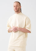 7.5 OZ Mock Neck Peached French Terry Oversized Boxy T-Shirt