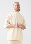 7.5 OZ Mock Neck Peached French Terry Oversized Boxy T-Shirt