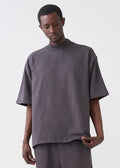 7.5 OZ Mock Neck Peached French Terry Oversized Boxy T-Shirt