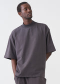 7.5 OZ Mock Neck Peached French Terry Oversized Boxy T-Shirt