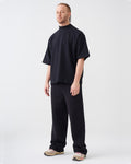 7.5 OZ Peached French Terry Mock Neck Oversized Boxy Tee and Oversized Open Leg Sweatpants