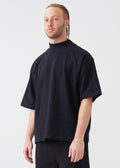 7.5 OZ Mock Neck Peached French Terry Oversized Boxy T-Shirt