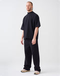 7.5 OZ Peached French Terry Mock Neck Oversized Boxy Tee and Oversized Open Leg Sweatpants