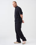 7.5 OZ Peached French Terry Mock Neck Oversized Boxy Tee and Oversized Open Leg Sweatpants