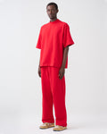 7.5 OZ Peached French Terry Mock Neck Oversized Boxy Tee and Oversized Open Leg Sweatpants