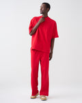 7.5 OZ Peached French Terry Mock Neck Oversized Boxy Tee and Oversized Open Leg Sweatpants