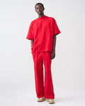 7.5 OZ Peached French Terry Mock Neck Oversized Boxy Tee and Oversized Open Leg Sweatpants