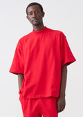 7.5 OZ Mock Neck Peached French Terry Oversized Boxy T-Shirt