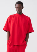 7.5 OZ Mock Neck Peached French Terry Oversized Boxy T-Shirt