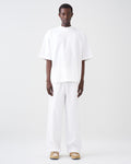 7.5 OZ Peached French Terry Mock Neck Oversized Boxy Tee and Oversized Open Leg Sweatpants
