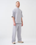 7.5 OZ Peached French Terry Mock Neck Oversized Boxy Tee and Oversized Open Leg Sweatpants