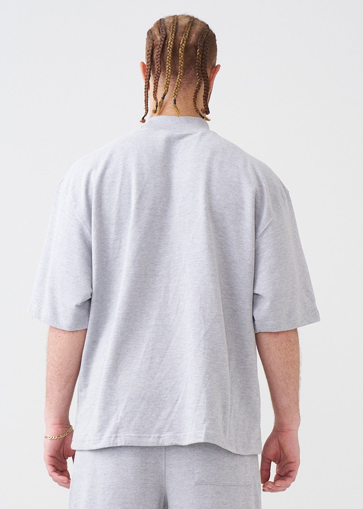 7.5 OZ Mock Neck Peached French Terry Oversized Boxy T-Shirt