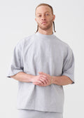 7.5 OZ Mock Neck Peached French Terry Oversized Boxy T-Shirt