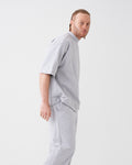 7.5 OZ Peached French Terry Mock Neck Oversized Boxy Tee and Oversized Open Leg Sweatpants