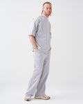 7.5 OZ Peached French Terry Mock Neck Oversized Boxy Tee and Oversized Open Leg Sweatpants