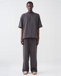 7.5 OZ Peached French Terry Mock Neck Oversized Boxy Tee and Oversized Open Leg Sweatpants