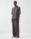 7.5 OZ Peached French Terry Mock Neck Oversized Boxy Tee and Oversized Open Leg Sweatpants