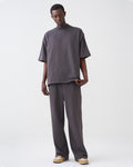 7.5 OZ Peached French Terry Mock Neck Oversized Boxy Tee and Oversized Open Leg Sweatpants