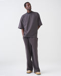 7.5 OZ Peached French Terry Mock Neck Oversized Boxy Tee and Oversized Open Leg Sweatpants