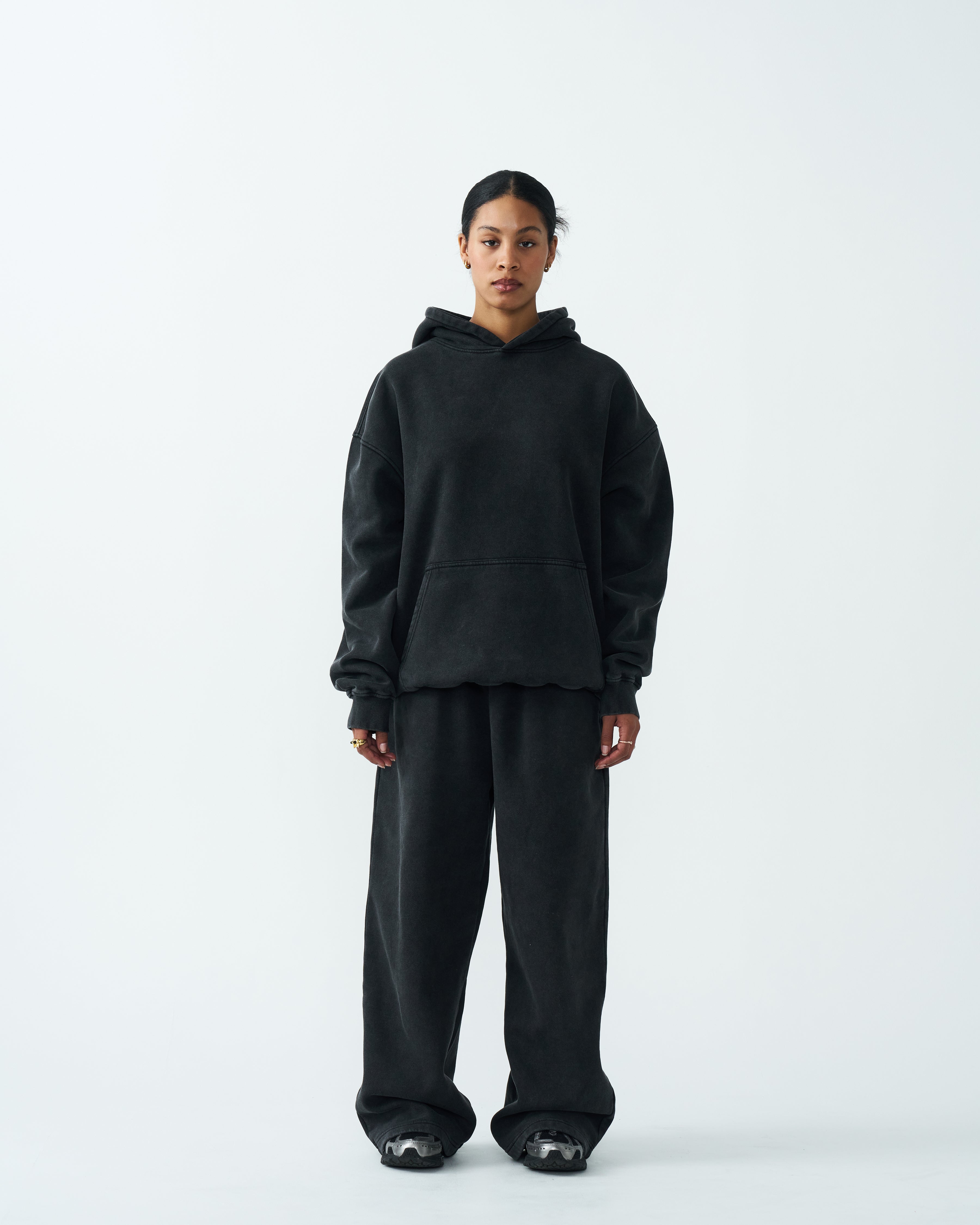 11 OZ Women's Oversized Acid Wash Garment Dyed Sweatsuit – Blank