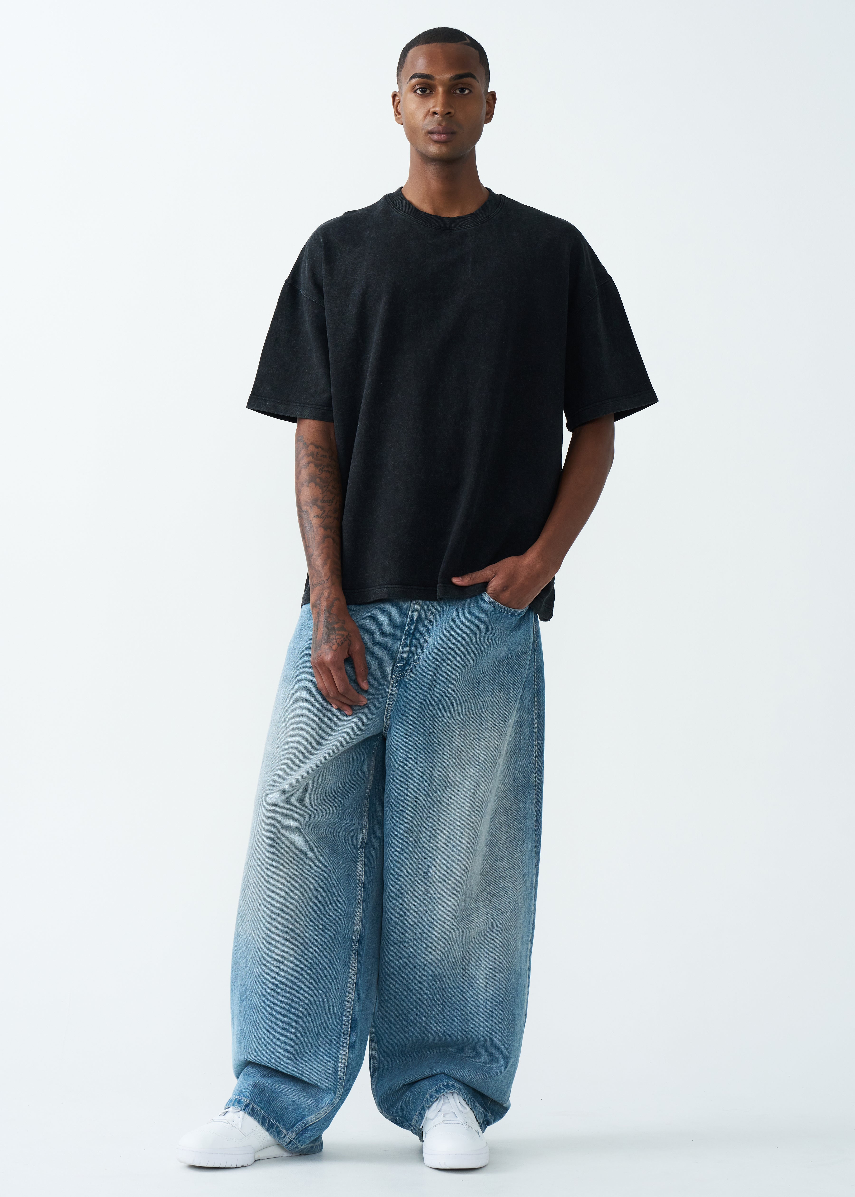 11 OZ Oversized Garment Dyed French Terry T-Shirt – Blank Knights