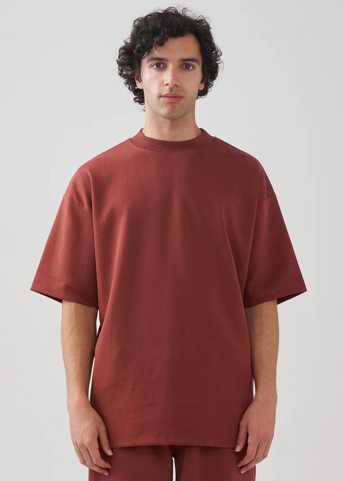10 OZ Mock-Neck Oversized Interlock T-Shirt